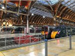 Busy nighttime scene at Paddington Station 